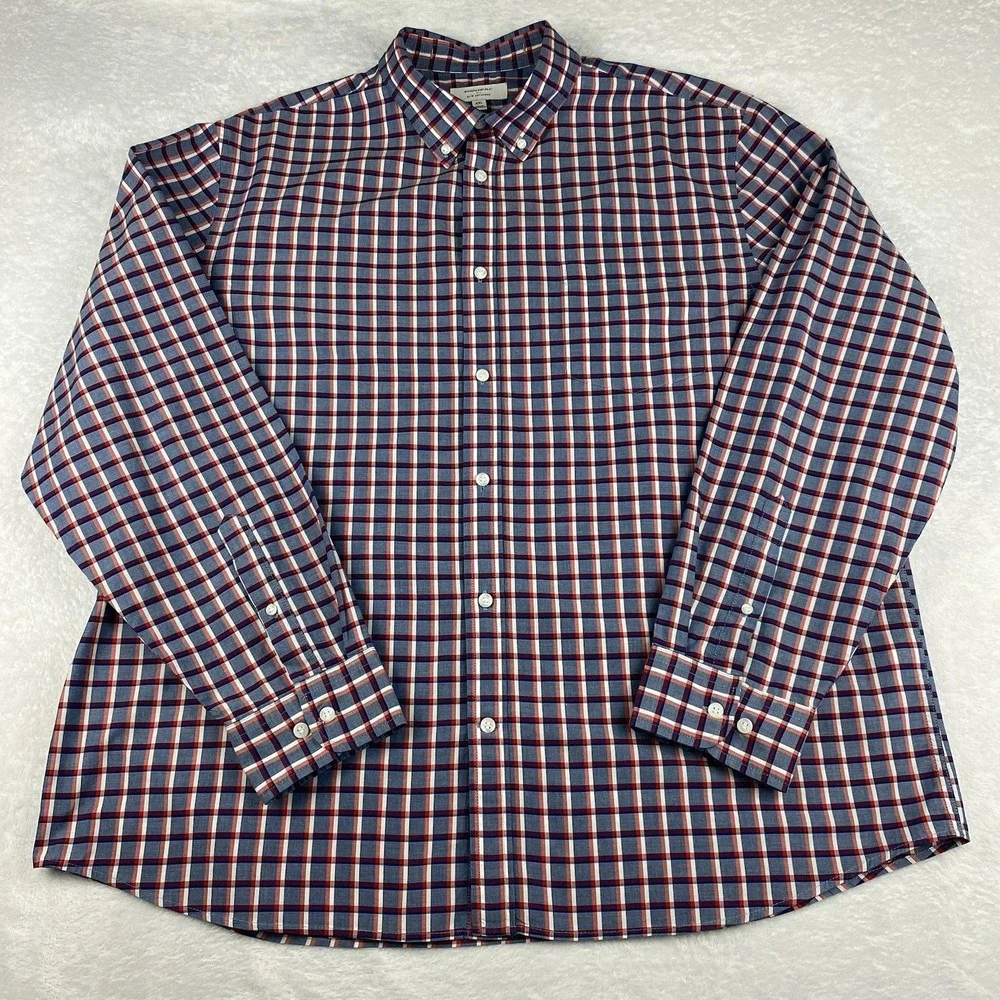 Banana Republic Shirt Men's XXL Red/White/Blue Checks Slim Fit‎ Untuck